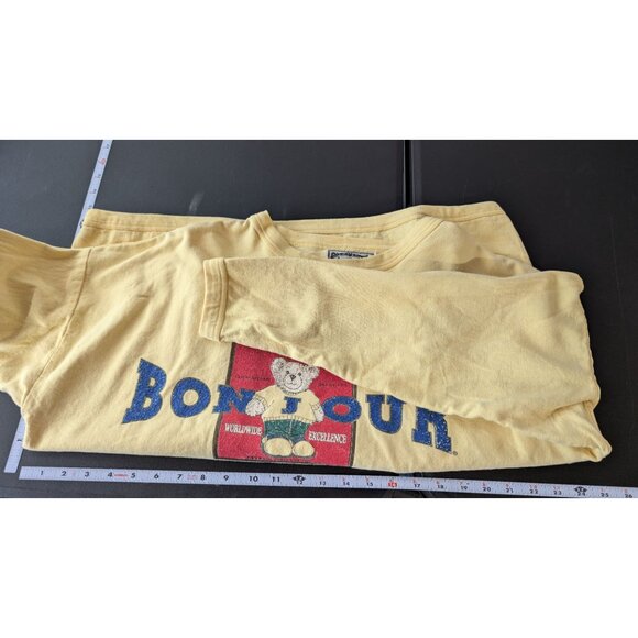 Vintage Bonjour Womens Yellow Long-Sleeve Teddy Bear Graphic Sweatshirt One Size - Picture 7 of 9
